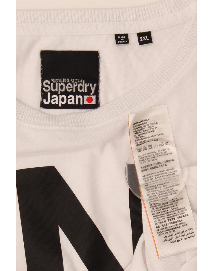 Męski top Superdry z grafiką, długim rękawem 2XL, biała bawełna