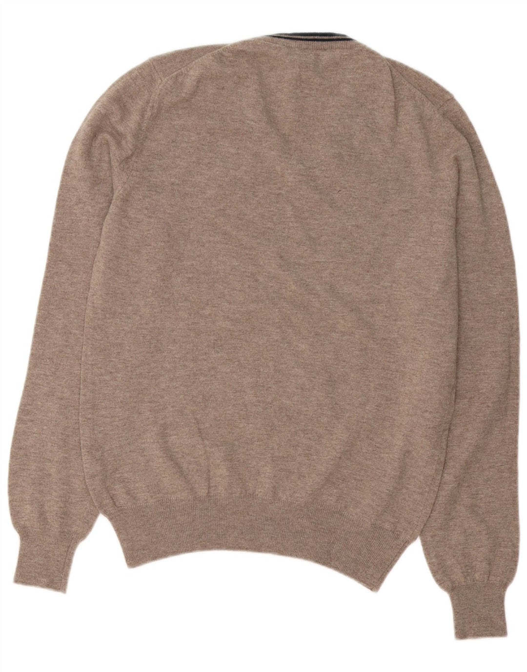 Męski sweter Fred Perry z dekoltem w kształcie litery V, XL, brązowa, wełniana nakrapiana