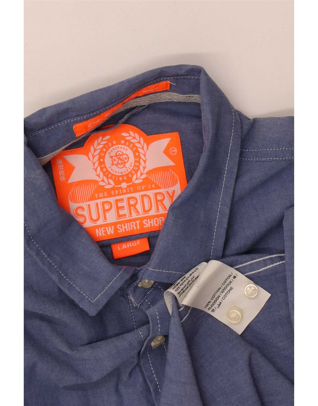 Koszula męska Superdry, duża, niebieska, bawełniana