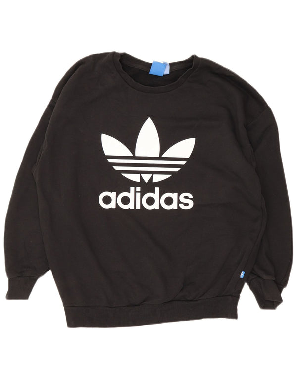 Damska bluza Adidas Graphic Oversized Sweter UK 10 Mała czarna bawełna