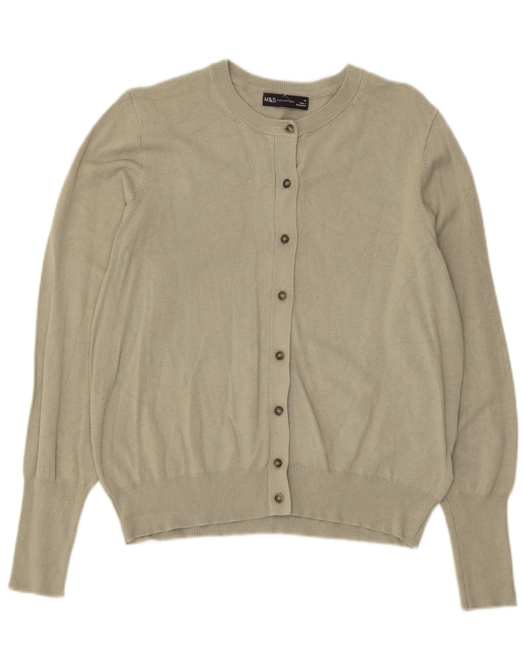 Marks & Spencer Damski sweter kardigan UK 14, średnia wiskoza khaki