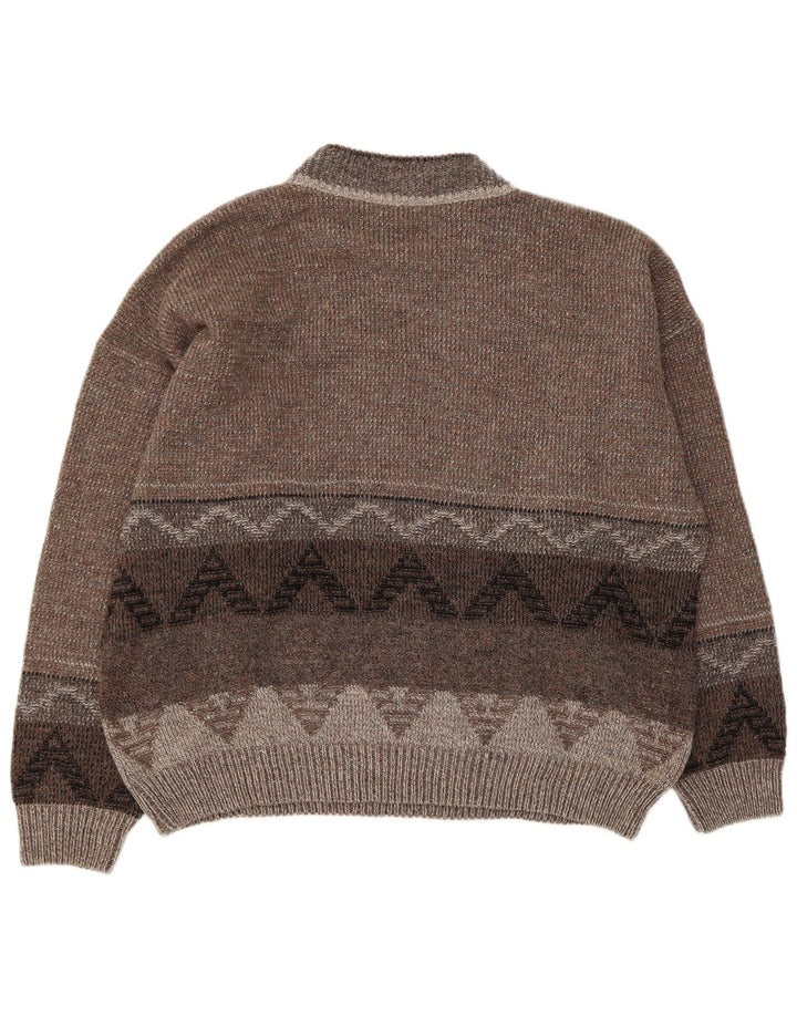 Męski sweter z golfem Pitti XL, szary, geometryczny akryl