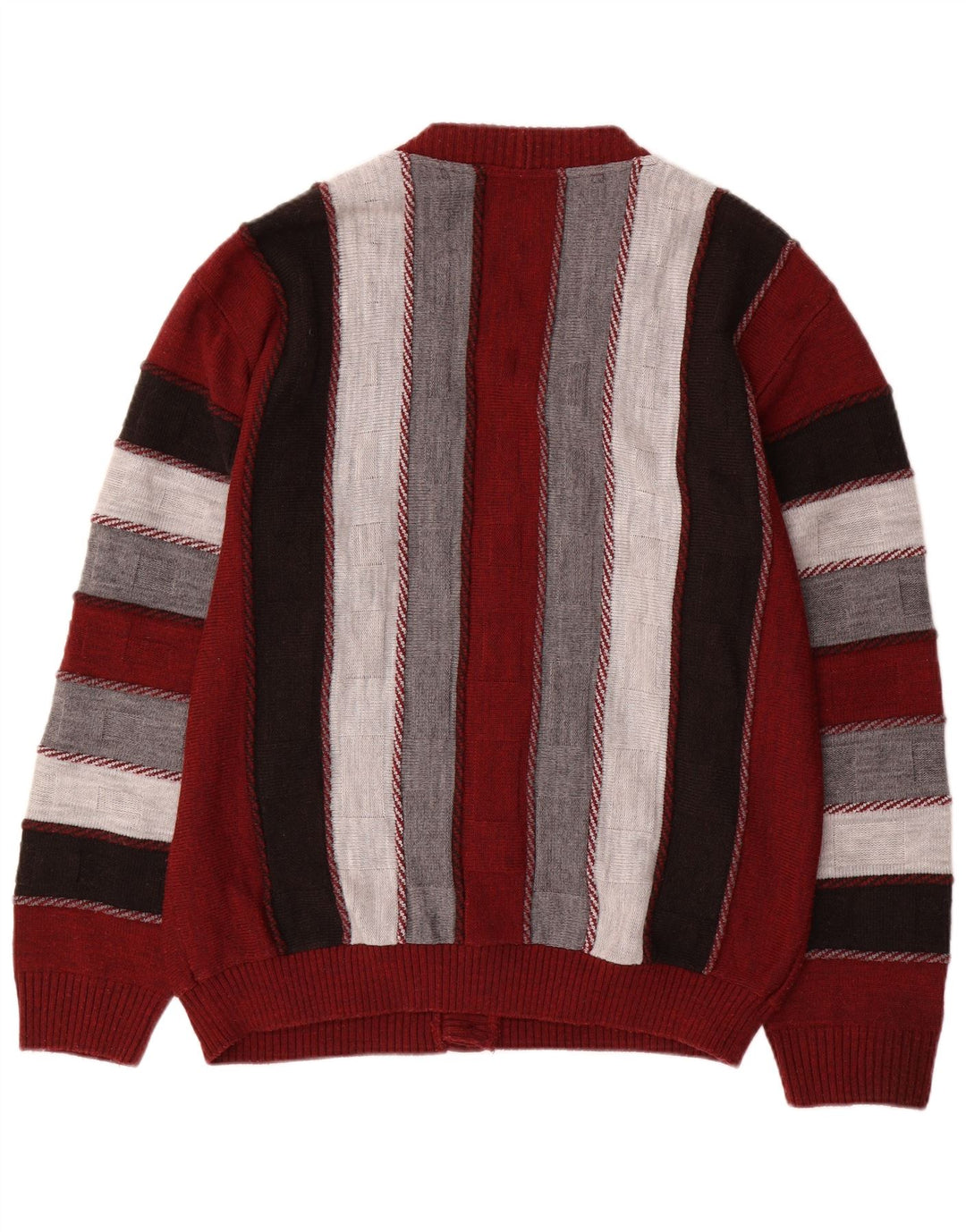 Vintage męski sweter rozpinany, duży, wielokolorowy, akrylowy w paski
