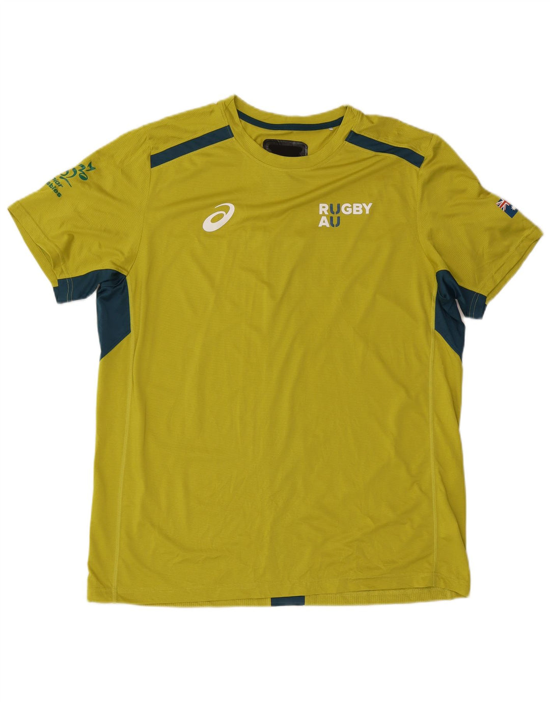 Męska koszulka z grafiką Asics Top 2XL Żółty poliester z blokami kolorów
