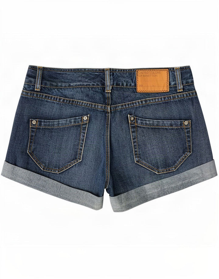 Damskie spodenki jeansowe Benetton IT 42 Medium W30 Niebieskie bawełniane