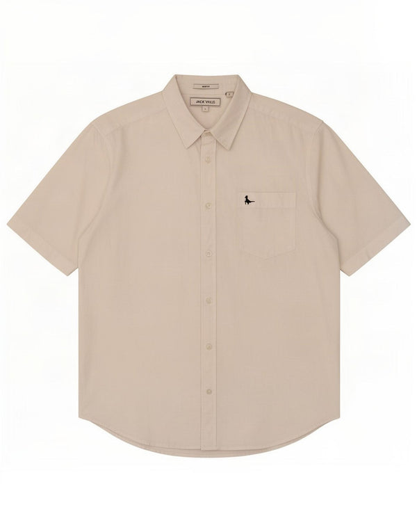 Męska koszula slim fit z krótkim rękawem Jack Wills, duża, biała, bawełniana