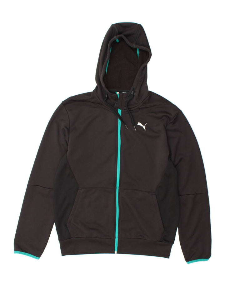 PUMA Mens Zip Hoodie Sweater Medium Black Polyester Vintage Puma and Second-Hand Puma from Messina Hembry 