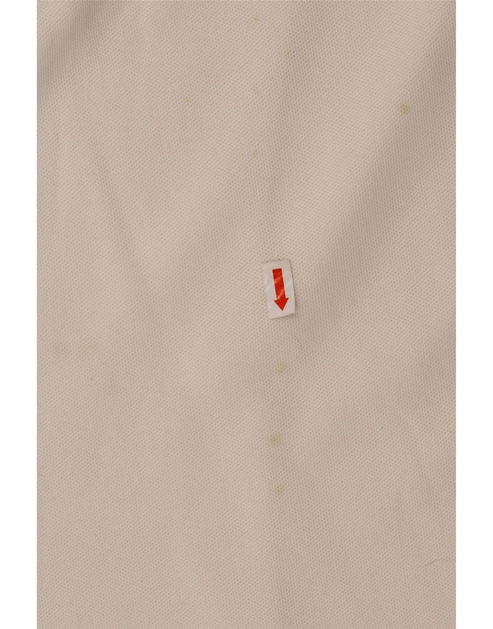 Męska koszulka polo LOTTO UK 42/44 XL, biały poliester z blokami kolorów