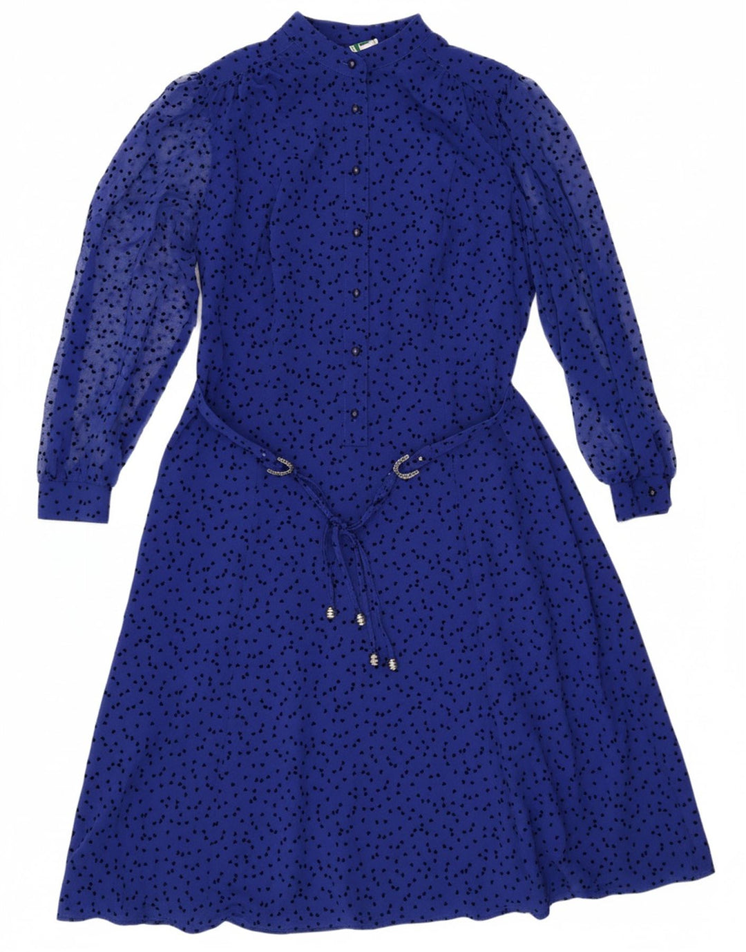 FRANKENWALDER Womens A-Line Dress UK 12 Medium Blue Spotted Polyester