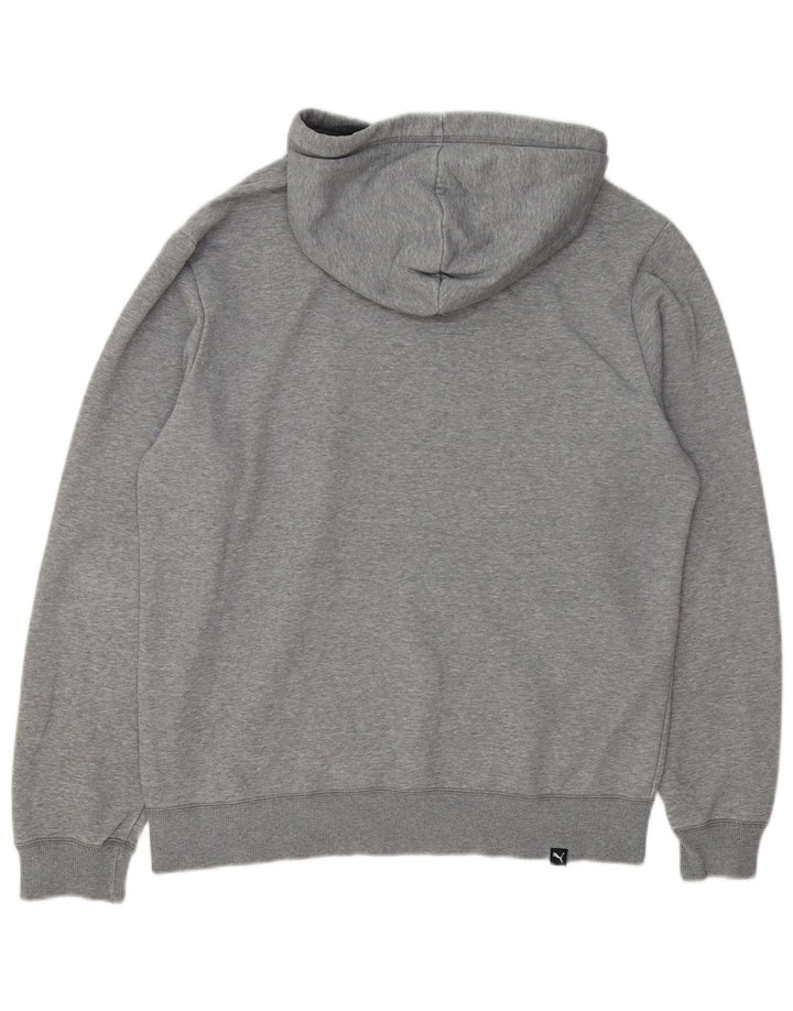 Męski sweter z kapturem i grafiką PUMA, średnioszary, bawełniany