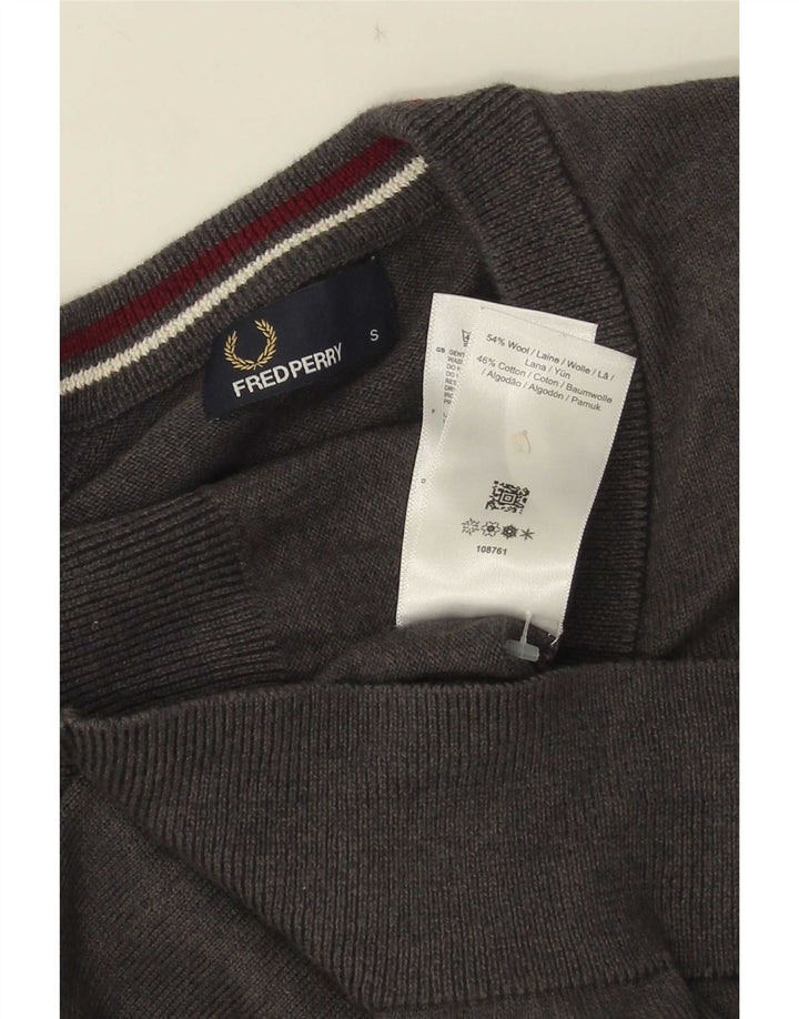 Sweter męski Fred Perry, mały, szary, wełniany