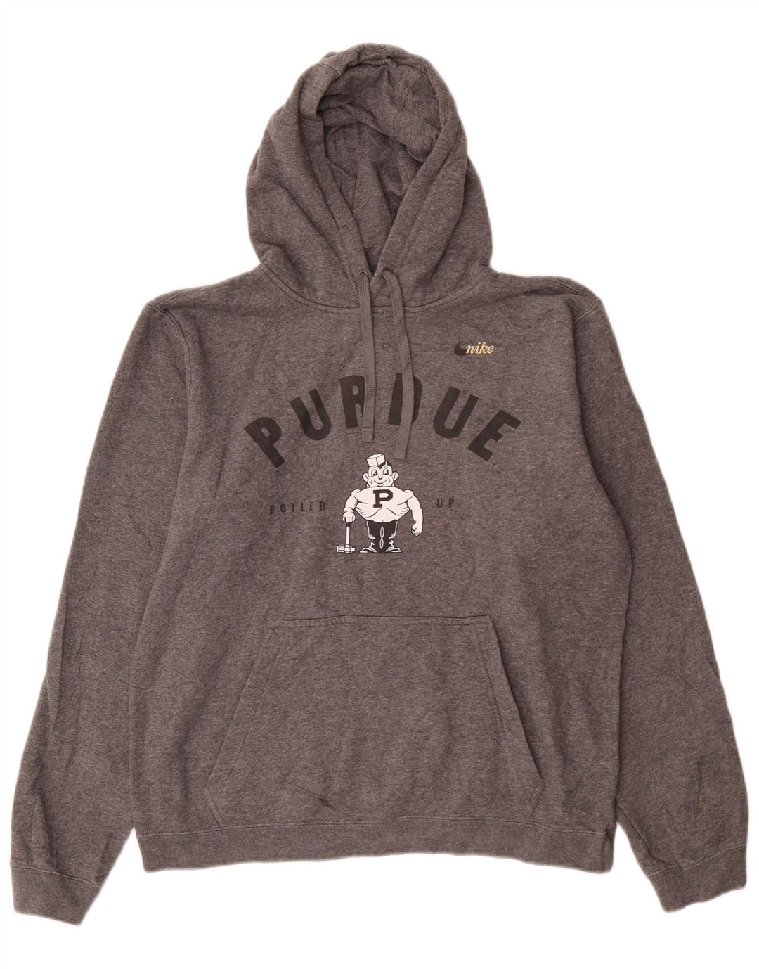 Męska bluza z kapturem Nike Purdue Graphic, średnioszara, bawełniana
