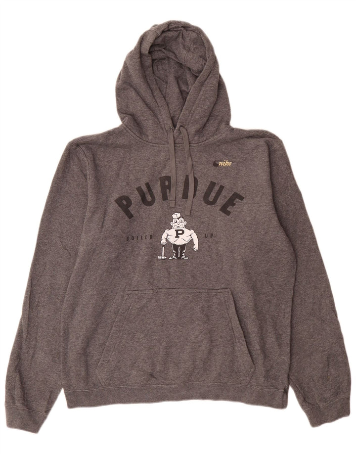 Męska bluza z kapturem Nike Purdue Graphic, średnioszara, bawełniana
