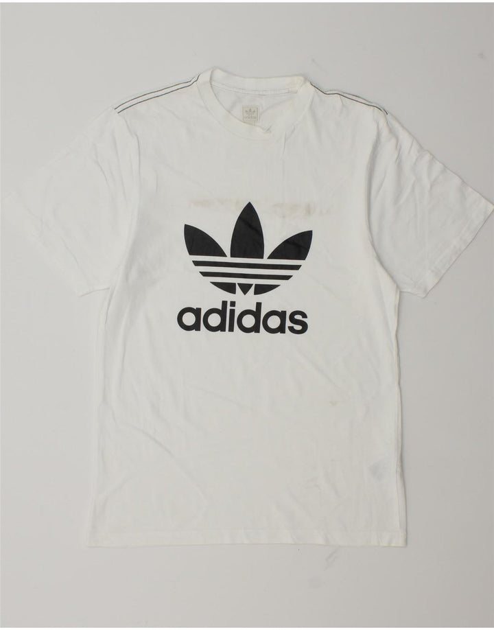 Męska koszulka z grafiką Adidas, mała, biała, bawełniana