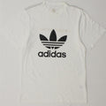 Męska koszulka z grafiką Adidas, mała, biała, bawełniana