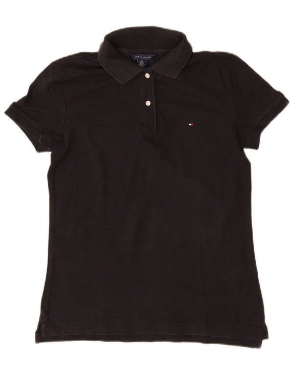 Damska koszulka polo TOMMY HILFIGER UK 10, mała, czarna, bawełniana