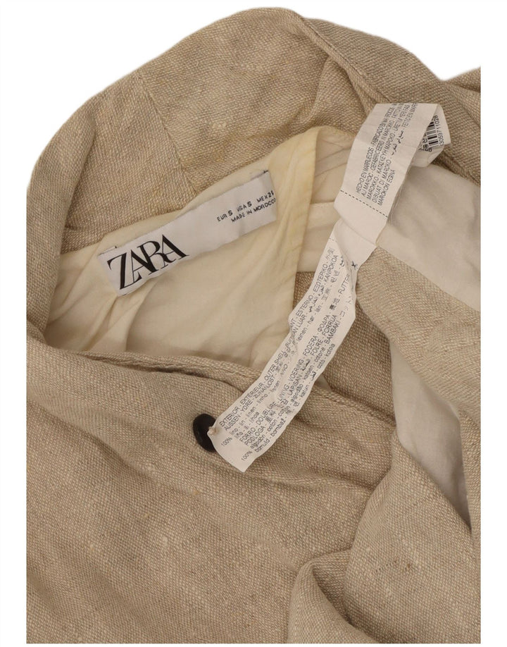 Damska marynarka Zara Oversize z podwójnymi piersiami UK 10 Small Beige Linen