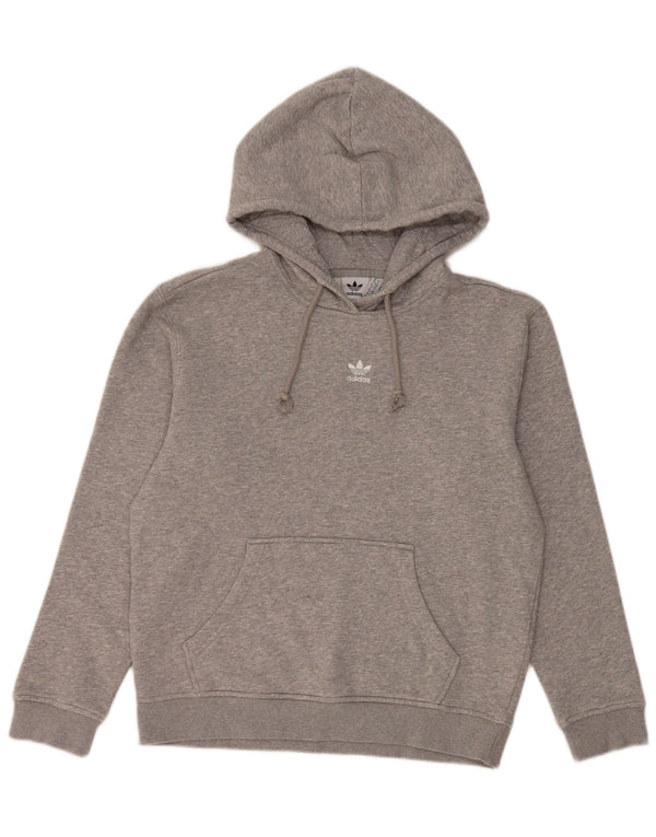Damska bluza z kapturem Adidas Oversized UK 10 Small, szara, nakrapiana bawełna
