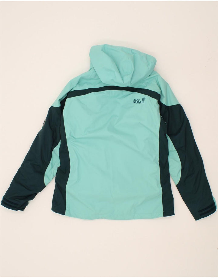 Damska kurtka wiatrówka z kapturem JACK WOLFSKIN UK 12/14 Średnia zieleń