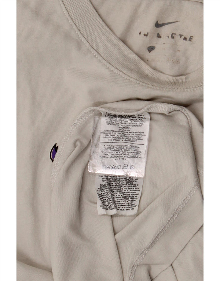 Męski T-shirt z grafiką NIKE, duży, bawełniany w kolorze złamanej bieli