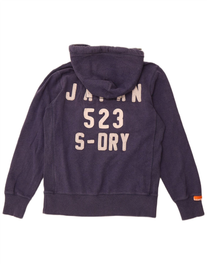 SUPERDRY Męski sweter z kapturem i grafiką, średni granatowy, bawełniany