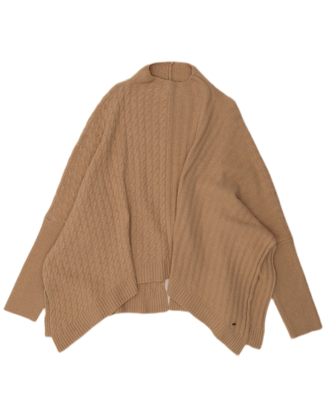 Damski sweter poncho Ted Baker UK 16, duży, beżowy poliamid