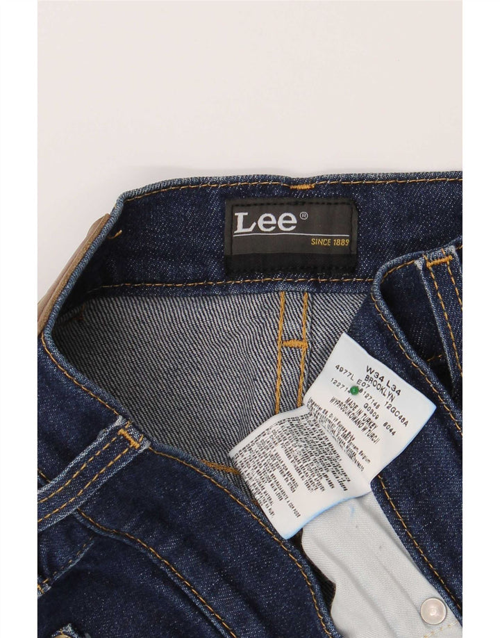 Męskie dżinsy Lee Brooklyn Straight W34 L34 Niebieskie bawełniane