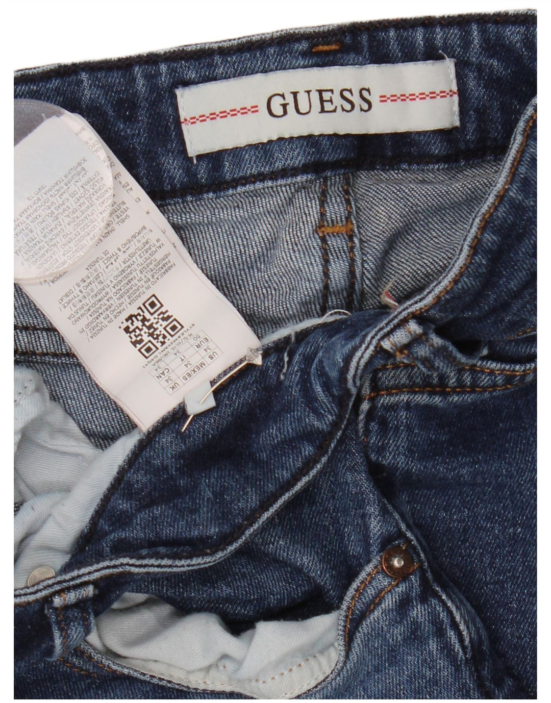 Damskie jeansy GUESS Miami Skinny W34 L31 Niebieskie, bawełniane