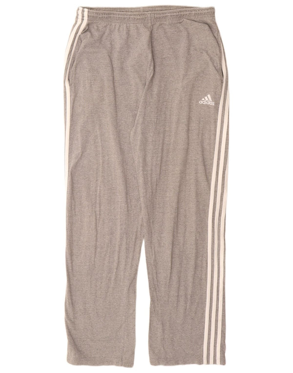 Męskie spodnie dresowe Adidas UK 42/44, duże, szare, nakrapiane, bawełniane