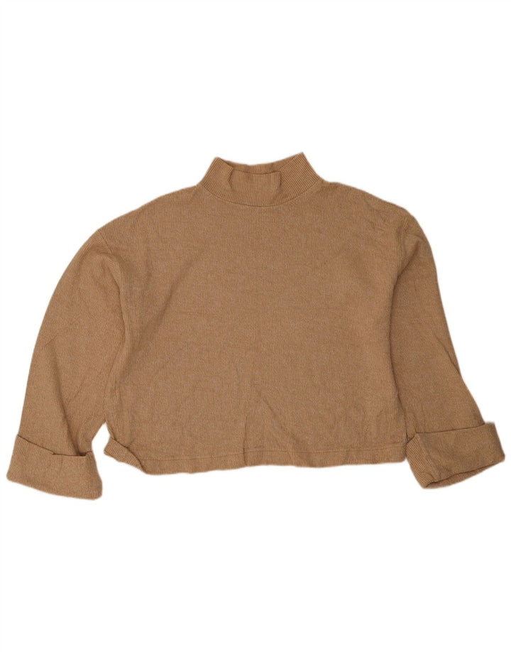 Damski top oversize Zara z długim rękawem, UK 14, średni beż