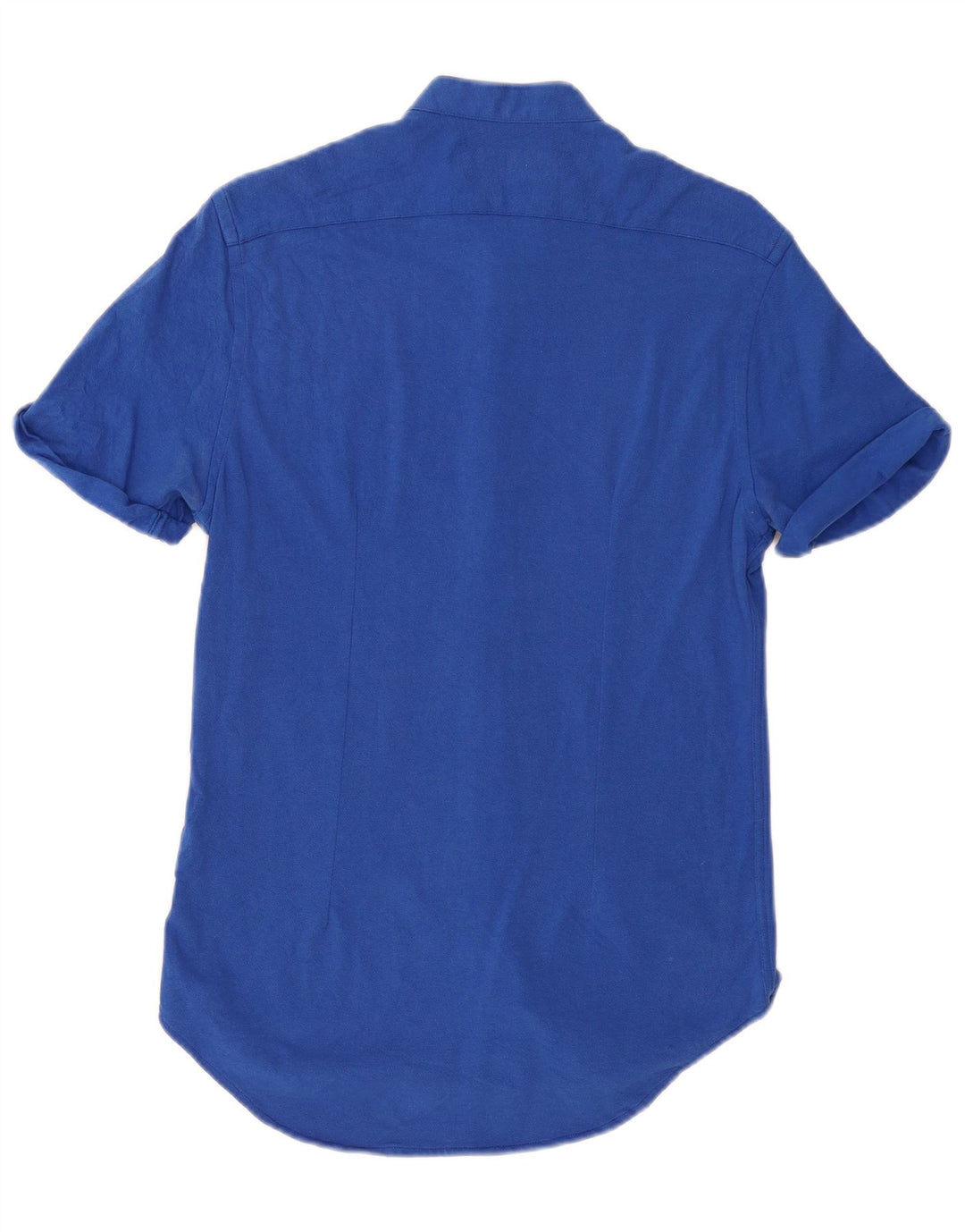 Męska koszula z krótkim rękawem ZARA Slim Fit, bawełniana, w kolorze średniego błękitu