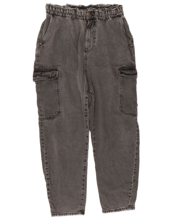 Damskie jeansy Crop Cargo Loose Zara EU 40 Medium W32 L25 Szara bawełna