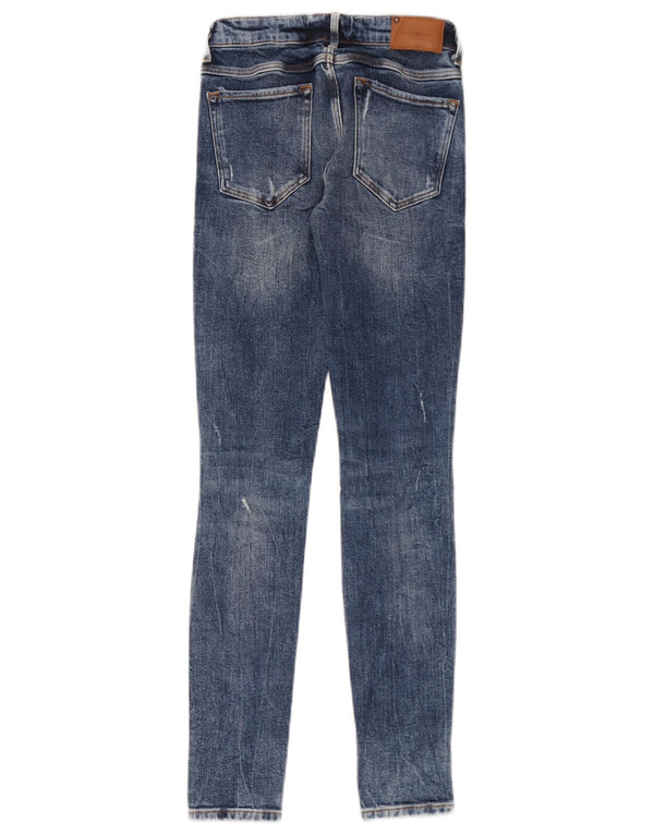 Zara Damskie Trafaluc Distressed Skinny Jeans EU 32 2XS W22 L30 Niebieskie