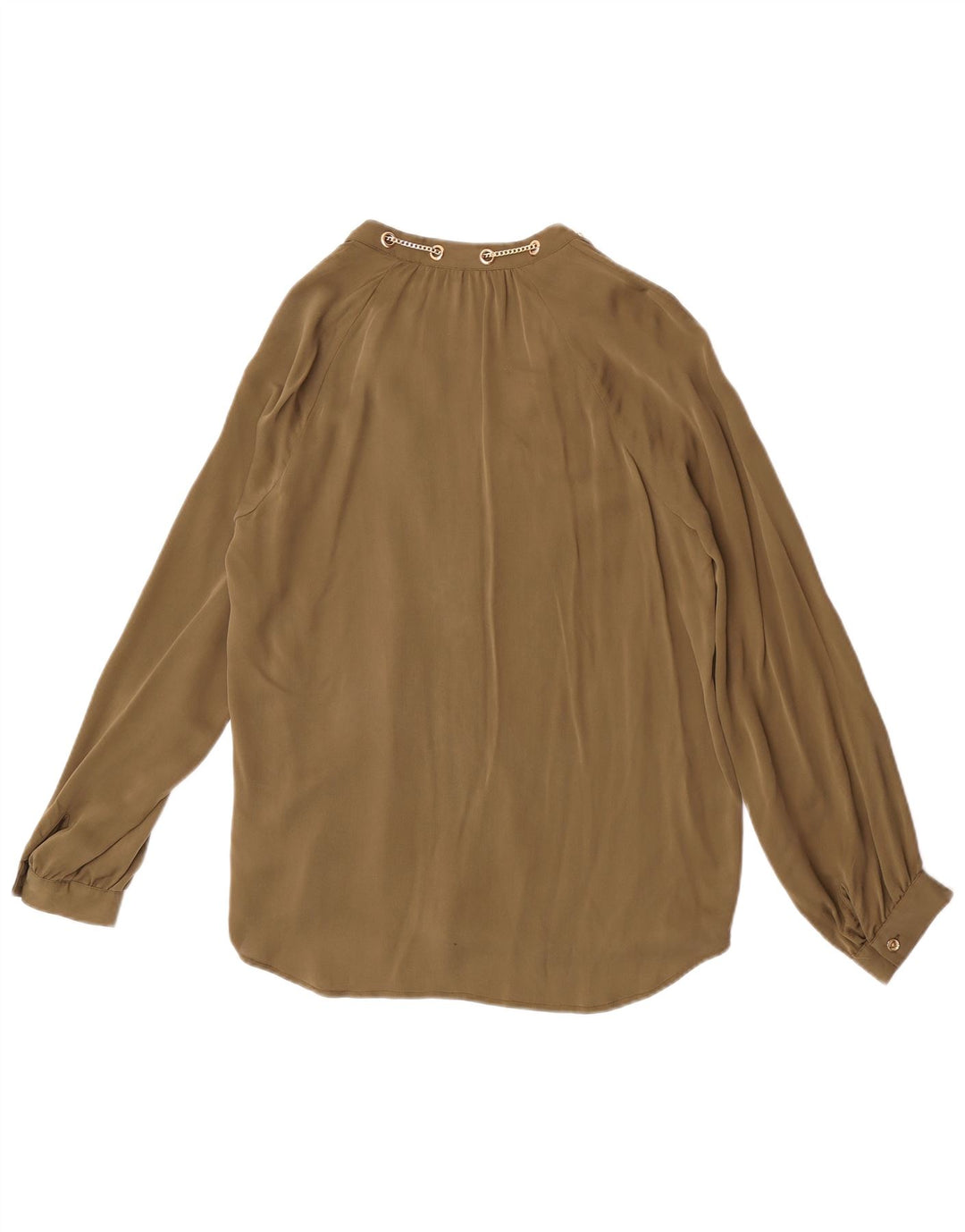 Damska bluzka Michael Kors z długim rękawem Top UK 16 Large Khaki Silk