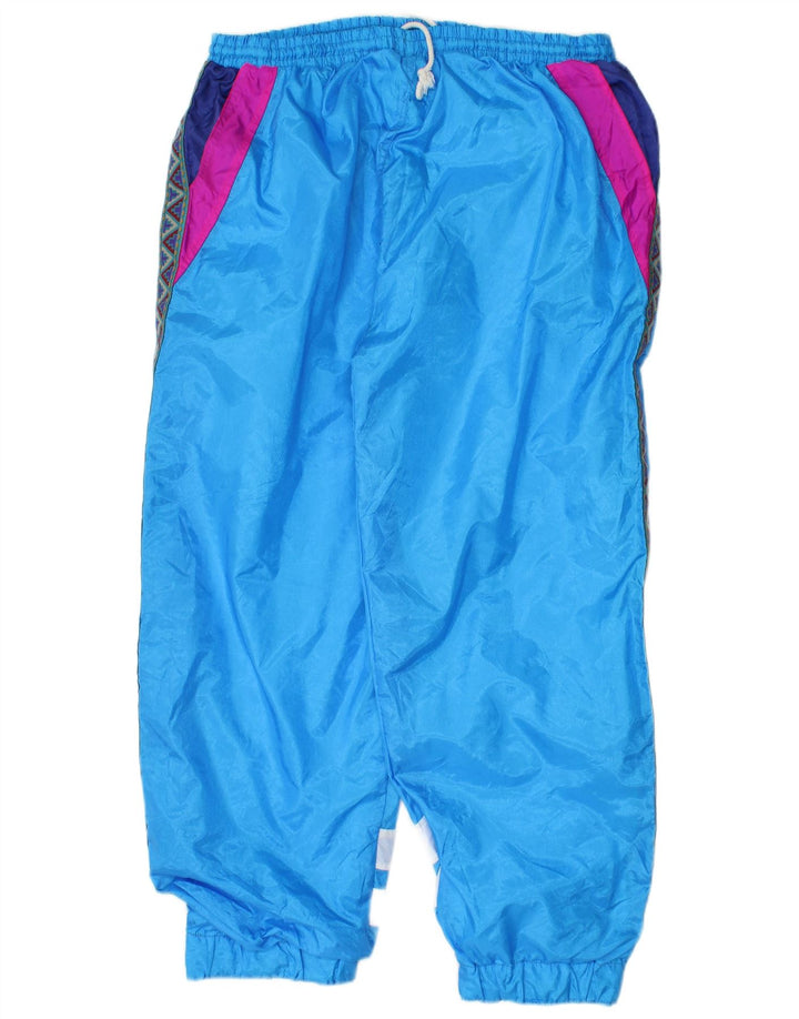 Męskie spodnie dresowe w stylu vintage Joggery w kolorze średniego błękitu, poliamid