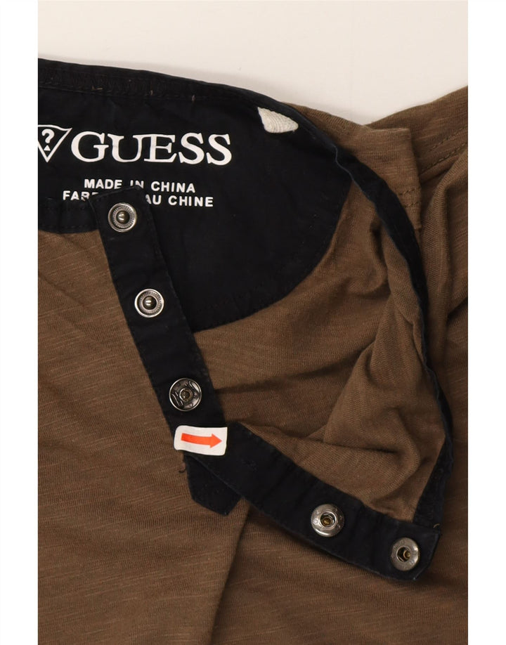 T-shirt męski Guess, bawełniany, średni khaki