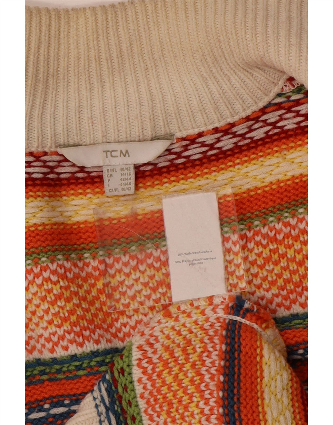 Sweter damski TCM Cardigan UK 14/16, duży, wielokolorowy Fair Isle