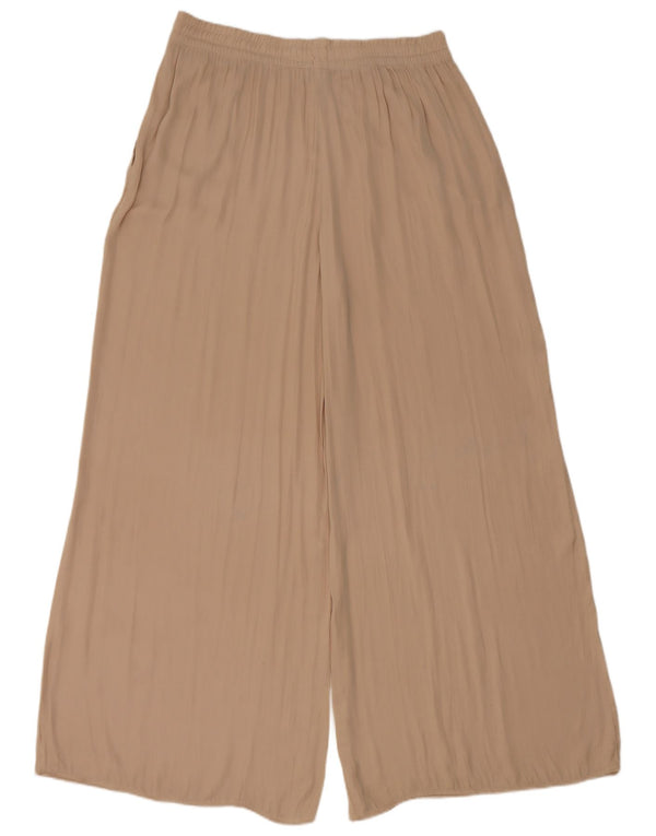 Damskie spodnie typu casual z wysokim stanem i szerokimi nogawkami Zara XL W32 L30 Beżowe