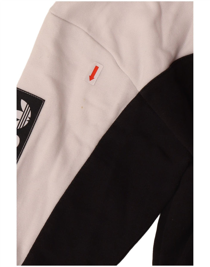 Damska bluza ADIDAS Crop Graphic Jumper UK 8 Small White Colorblock