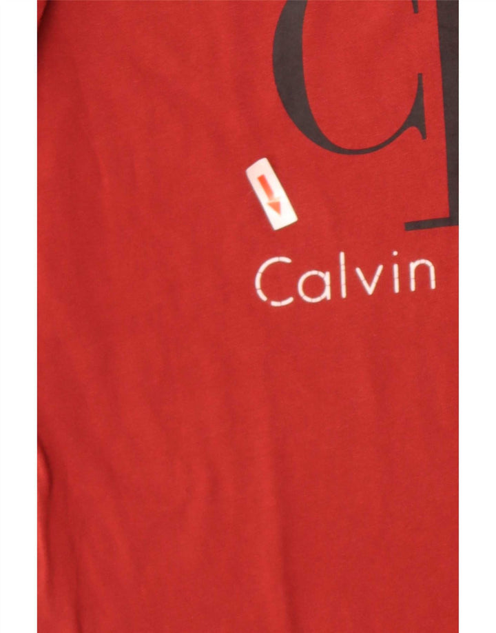Męski T-shirt z grafiką Calvin Klein Jeans, mały, czerwony