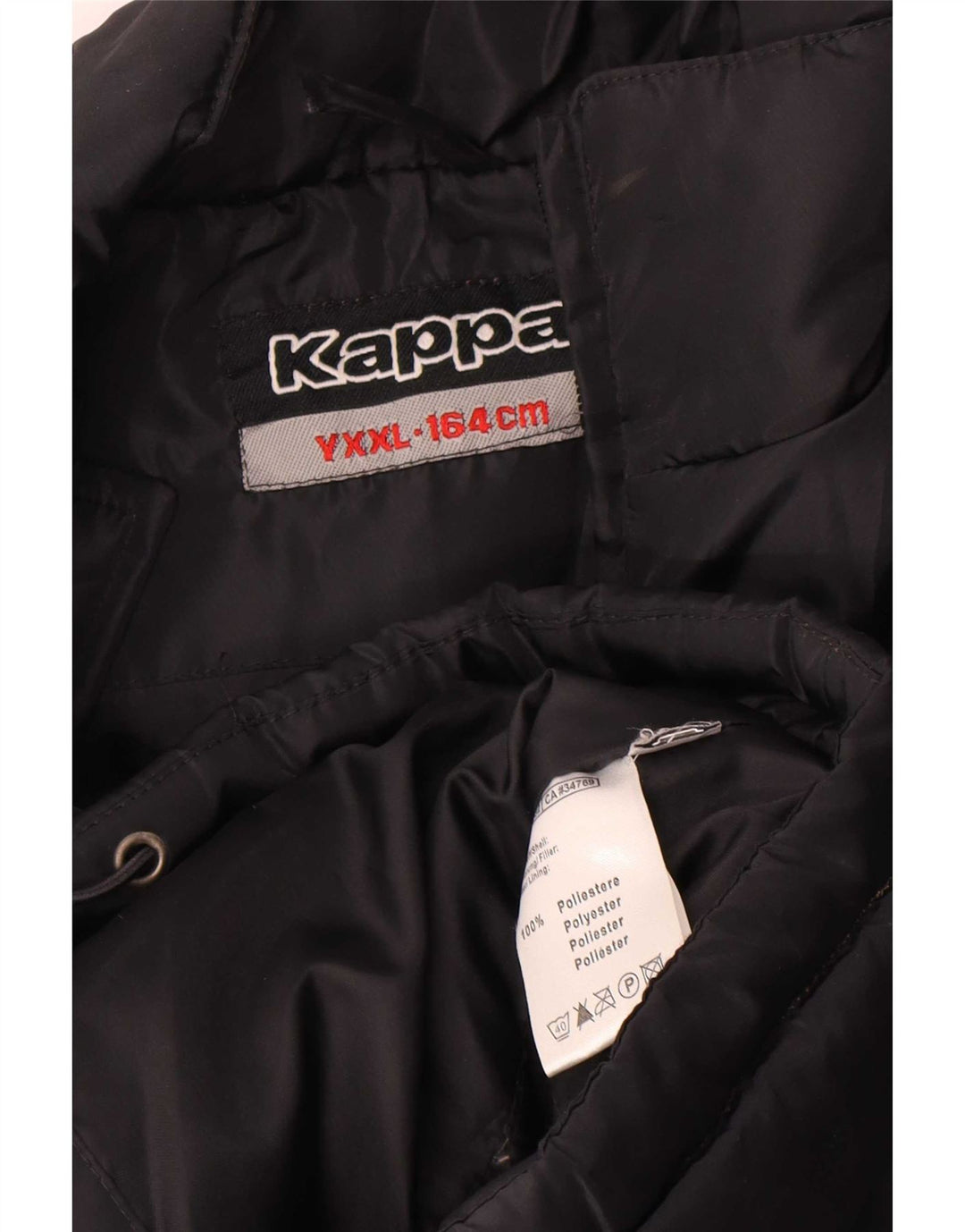 Wyściełana kurtka chłopięca Kappa z grafiką 13-14 lat 2XL Czarny poliester