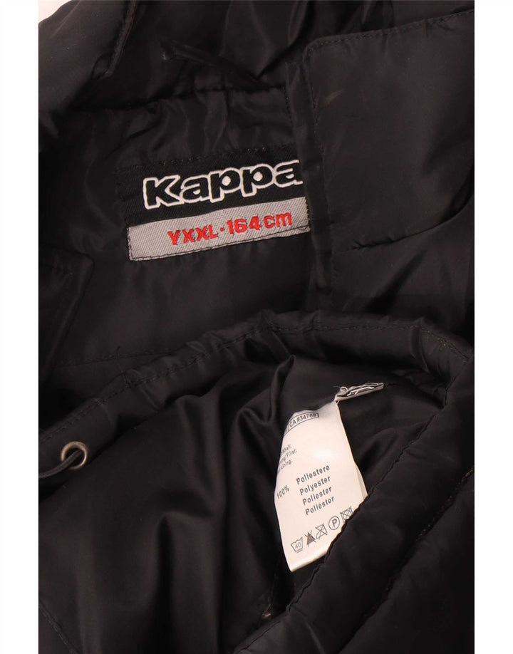 Wyściełana kurtka chłopięca Kappa z grafiką 13-14 lat 2XL Czarny poliester