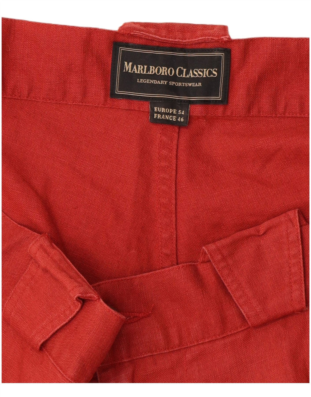 Męskie spodenki cargo Marlboro Classics EU 54 2XL W34 Czerwone lniane
