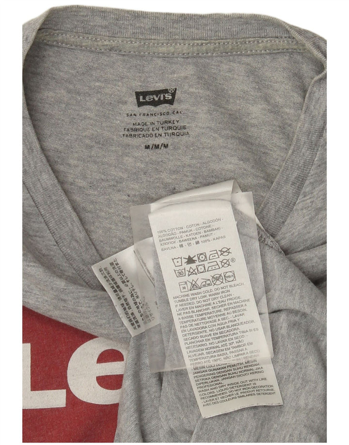 Męski graficzny top Levi's z długim rękawem, średnioszary, bawełniany