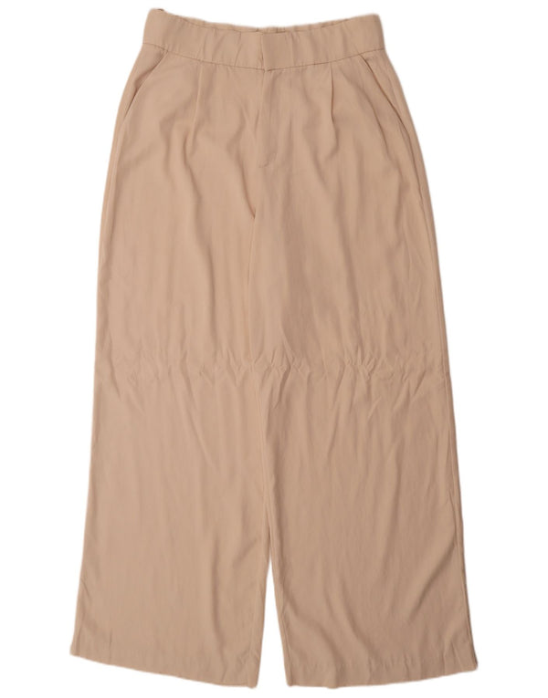 Damskie spodnie chino z wysokim stanem i szeroką nogawką Zara XL W32 L32 Beżowy Lyocell