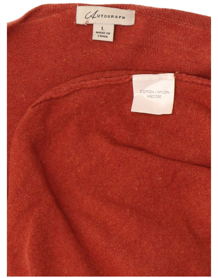 Marks & Spencer Damski sweter poncho z autografem, UK 16, duży, brązowy, bawełniany