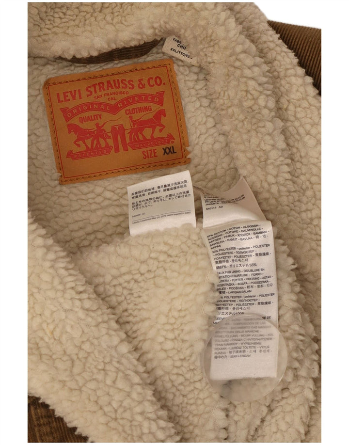 Męska kurtka sztruksowa LEVI'S Sherpa UK 44 2XL Beżowa bawełna