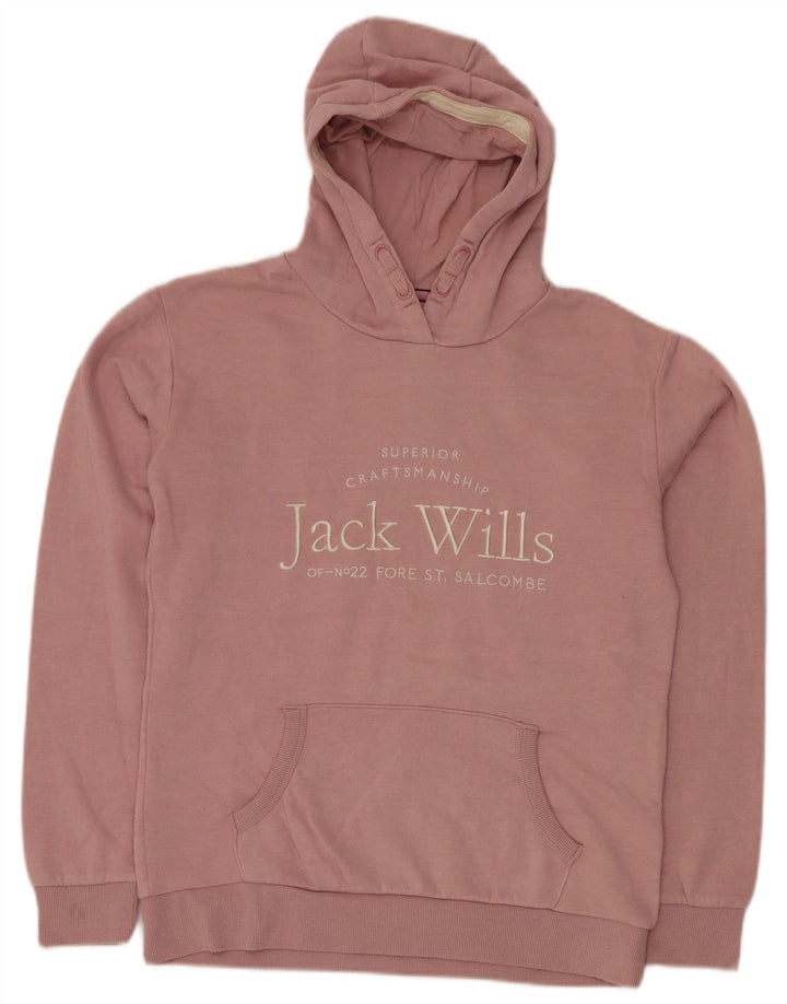JACK WILLS Dziewczęcy sweter z kapturem i grafiką, 14-15 lat, różowy, bawełniany