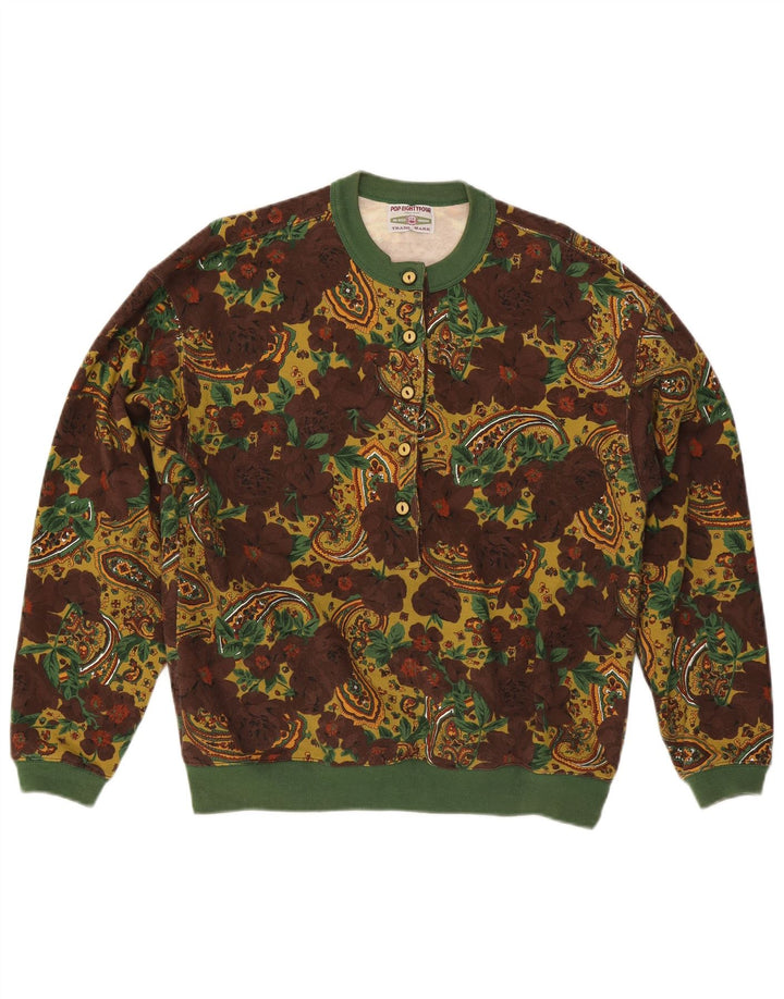 Sweter damski w stylu vintage, UK 16, duży, wielokolorowy w kwiaty