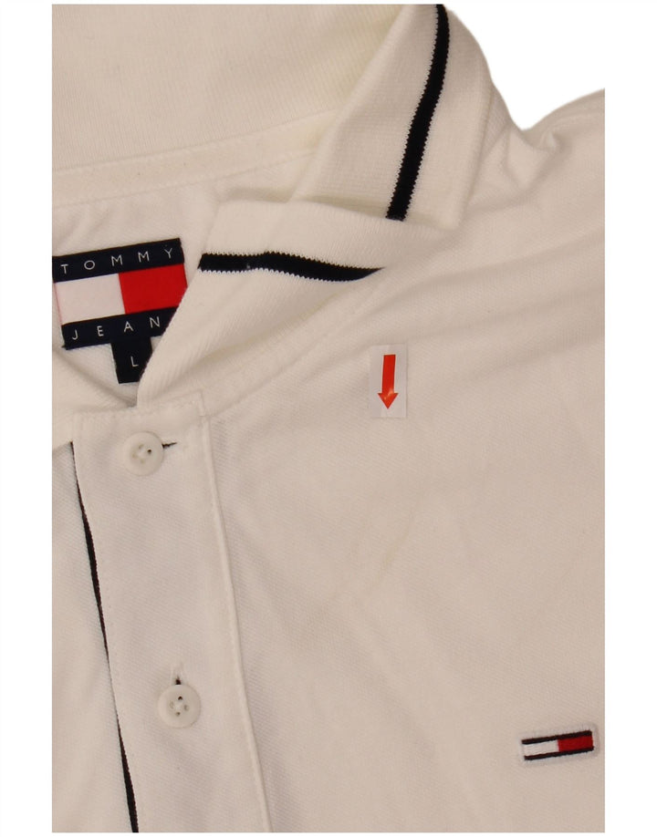 Męska koszulka polo Tommy Hilfiger, duża, biała, bawełniana